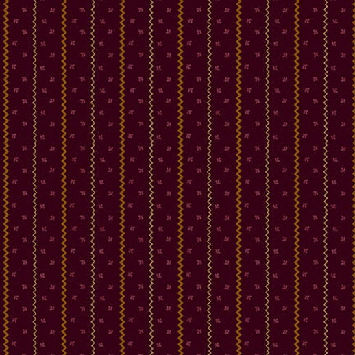 Kim Diehl Scraps of Kindness Eggplant Sprigged Stripe 672-55 image 0