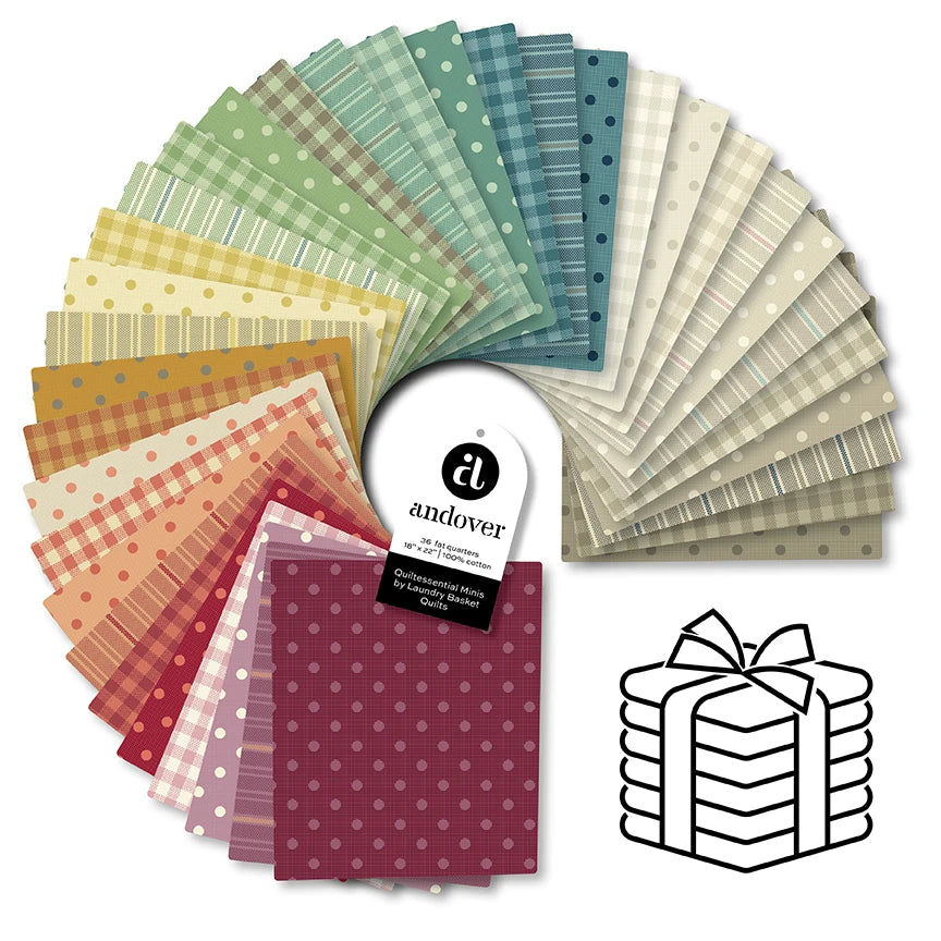 Quiltessential Minis Fat Quarter Bundle — Laundry Basket Quilts for Andover Fabrics