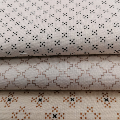 Kim Diehl Fat Quarter Bundle - KD8 - 3 Fabrics Cream