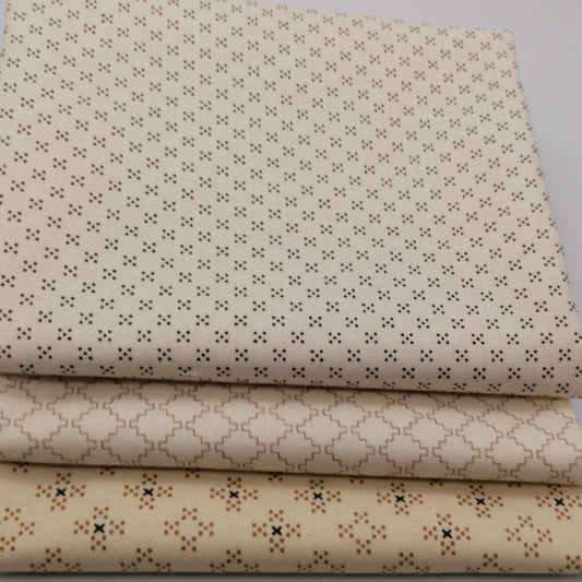 Kim Diehl Fat Quarter Bundle - KD8 - 3 Fabrics Cream