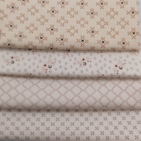 Kim Diehl Fat Quarter Bundle - KD9 - 4 Fabrics Cream