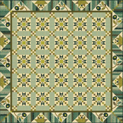 Sage & Sea Glass Star Chain Quilt Pattern
