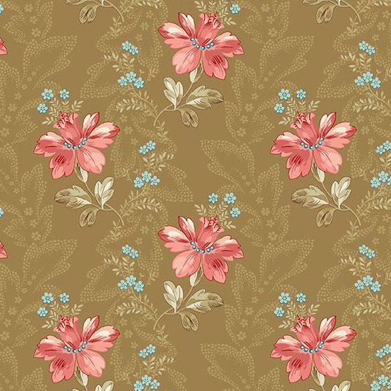 quilt fabric with pink lowers