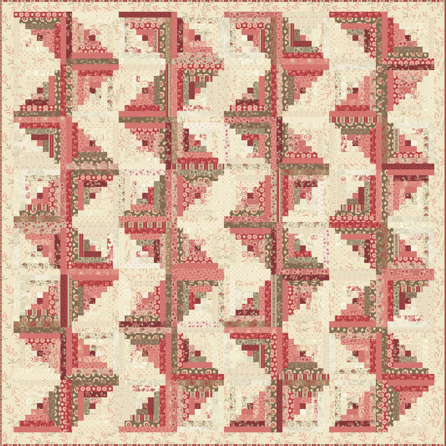 Log Cabin Quilt Pattern image 1
