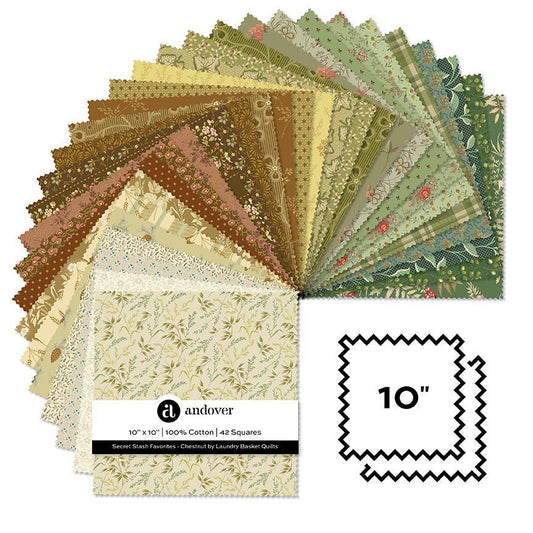 Secret Stash Favorites - Chestnut - 10 Inch Square - 42 Cuts Each