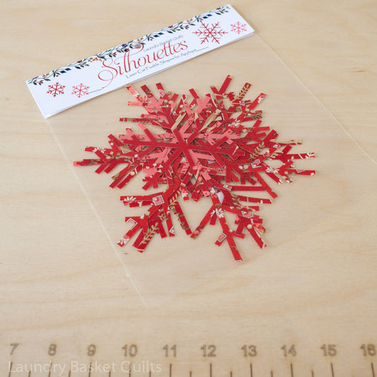 Silhouettes - Snowflakes Red| Laser Cut Applique image 0