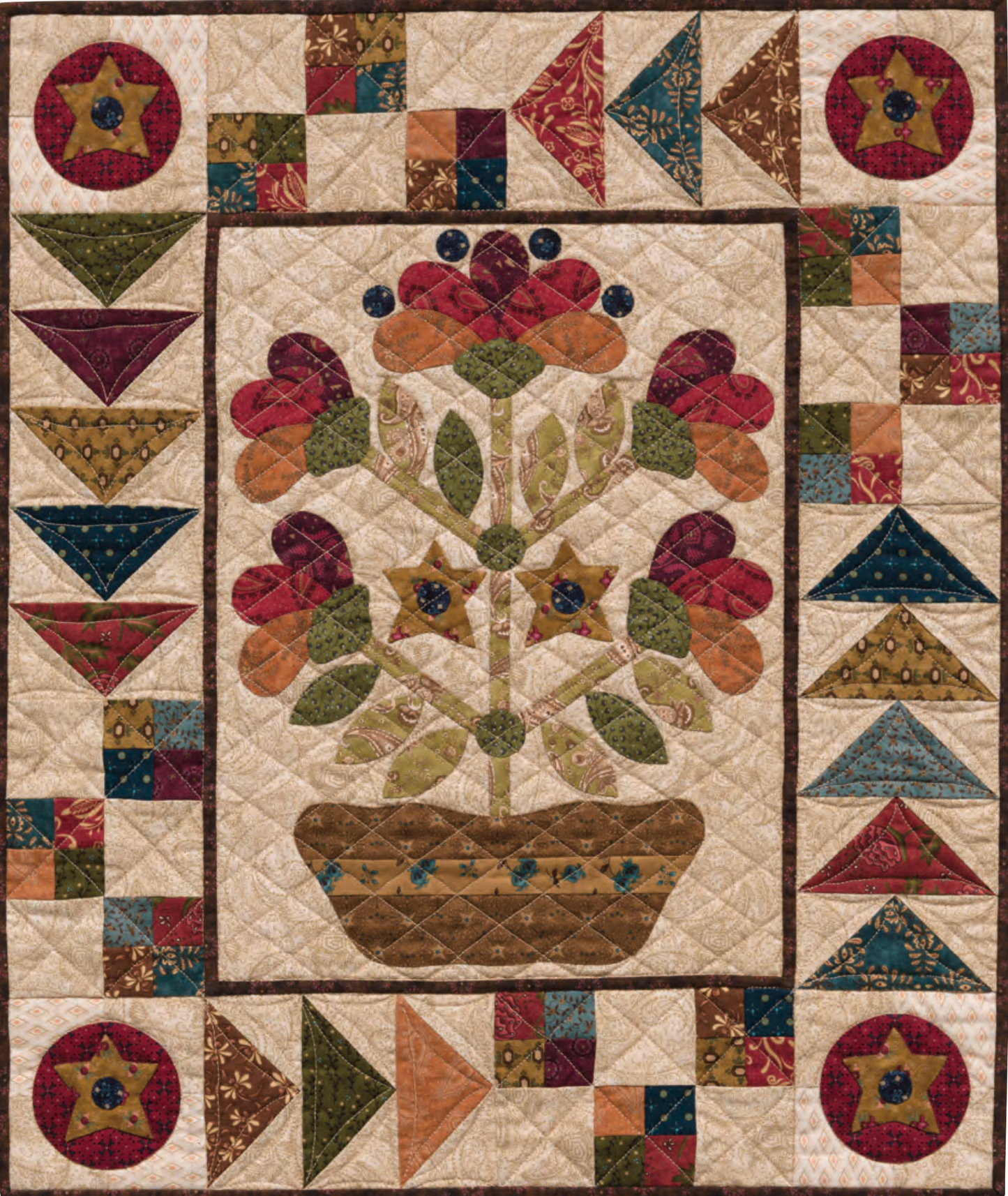 Folk-Art Dish Garden Quilt Pattern