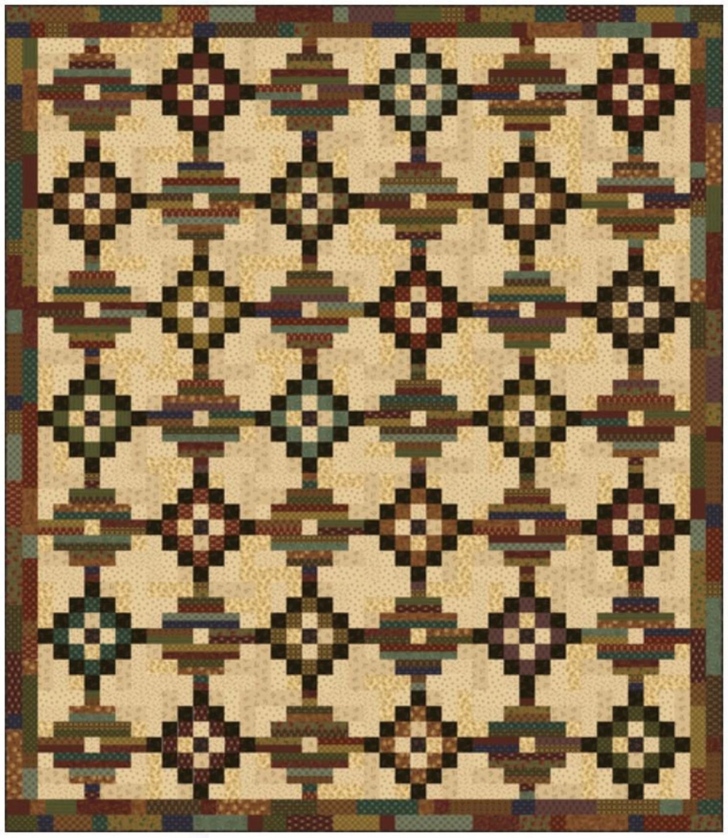Lanterns in the Cabin Quilt Pattern