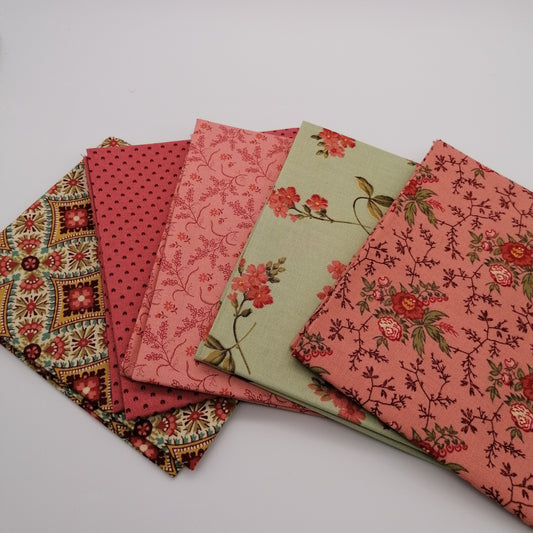 Farmers Daughter 5 fat quarter Bundle Pink