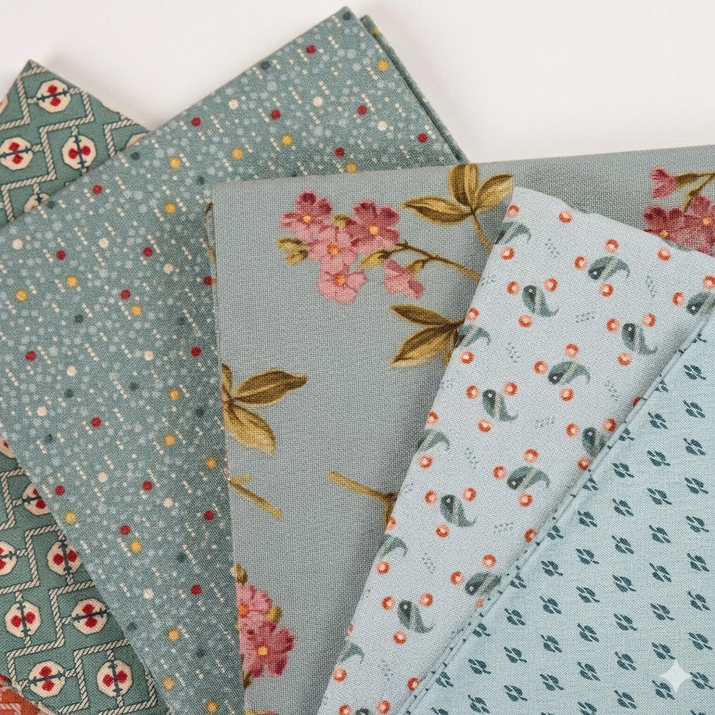 Farmers Daughter 6 fat quarter Bundle light blue