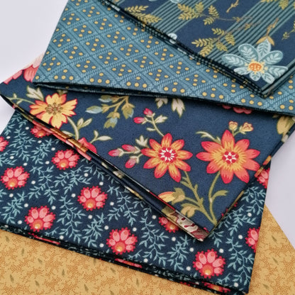 Farmers Daughter 5 fat quarter Bundle Blue