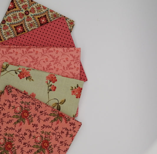 Farmers Daughter 5 fat quarter Bundle Pink