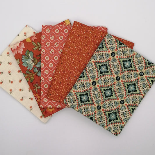 Farmers Daughter 5 fat quarter Bundle Rust