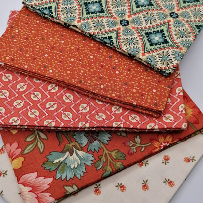 Farmers Daughter 5 fat quarter Bundle Rust