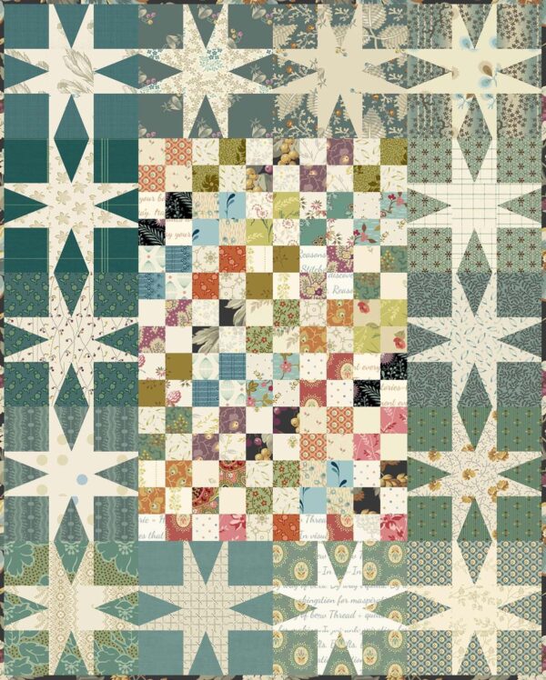 Rylan Mini Quilt Pattern: A V-block quilt design paired with Rylan Templates for precise cutting and hand piecing