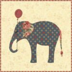 Elephant Pillow Applique Pattern by Edyta Sitar, featuring an 18" x 18" pillow with a detailed elephant design. Perfect for applique techniques and works with the Elephant Applique Stencil.