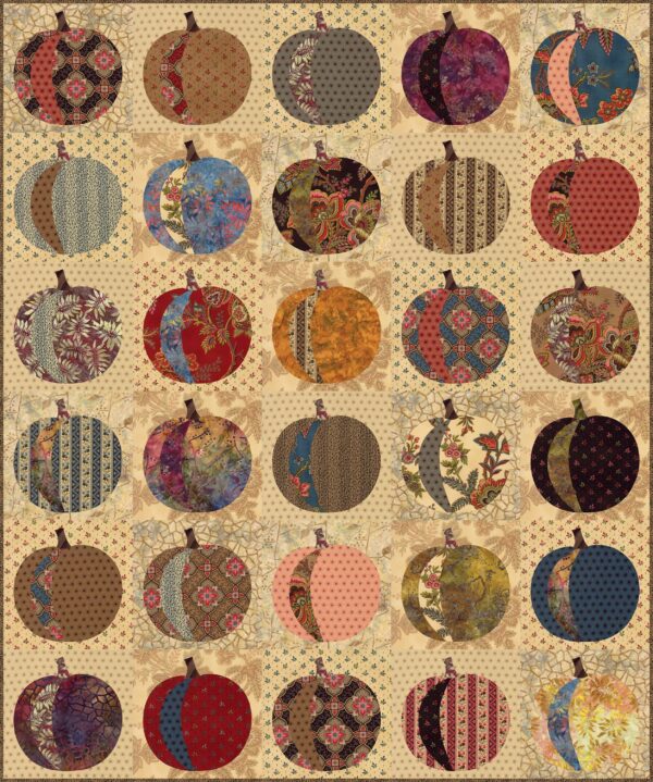 Pumpkin Quilt Pattern by Laundry Basket Quilts – a fall-themed quilting design featuring pumpkin shapes for seasonal quilts.